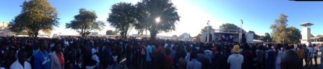The Dogg performs to a crowd in Katima Mulilo, Namibia.