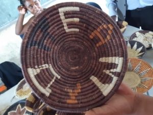 A basket woven by one of the participants at the September 9-13 craft-skills training session.